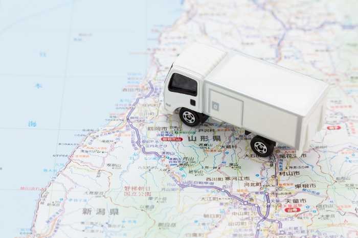 新潟県付近の地図とトラック